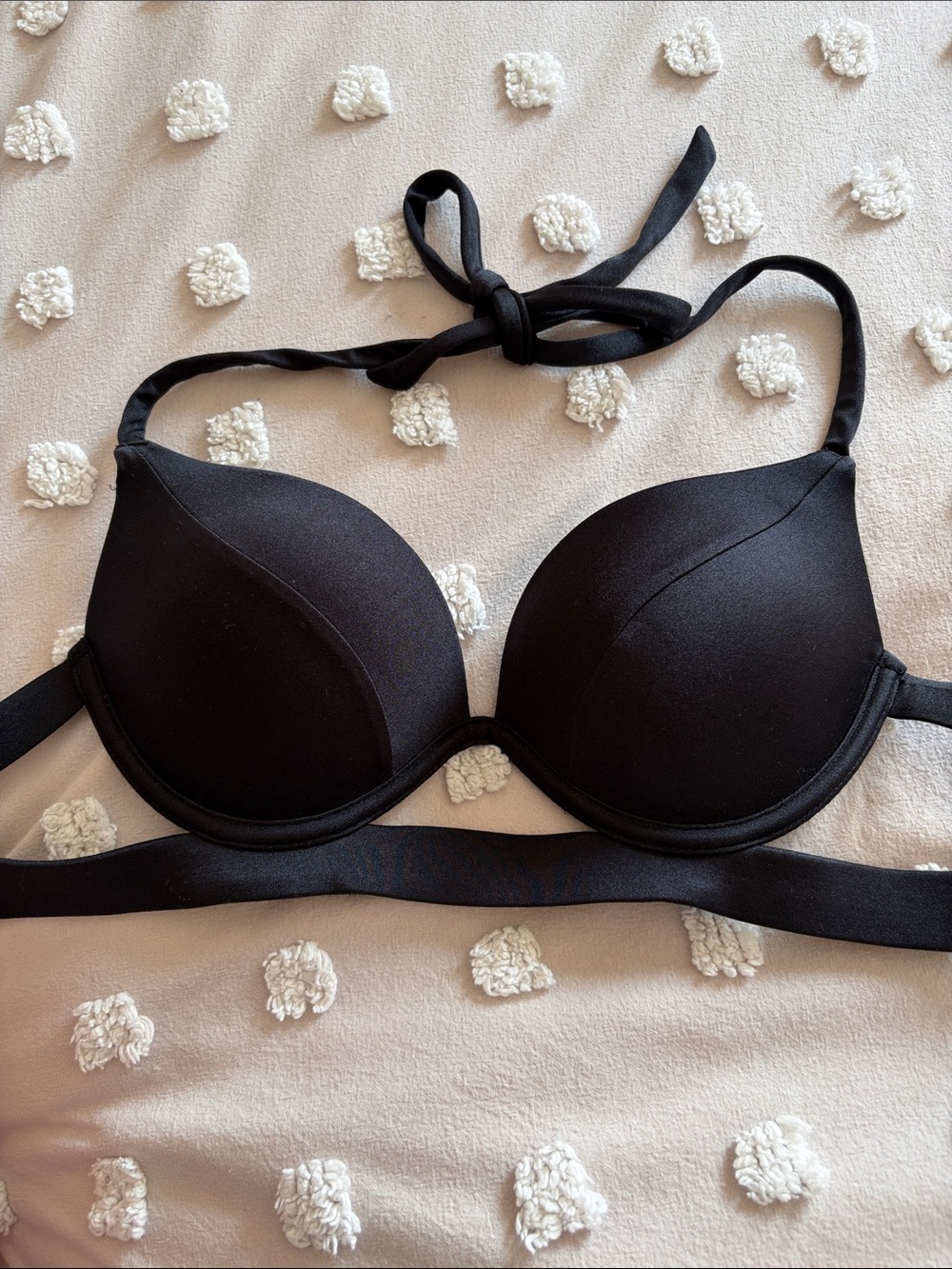 Black Halter Push-Up bikini top